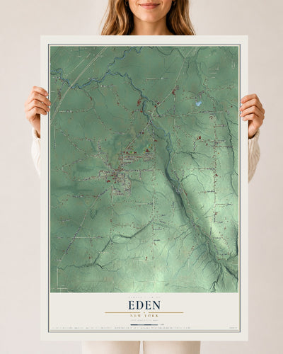 Eden, New York map print, 24" x 36" Archival Matte Print mockup
