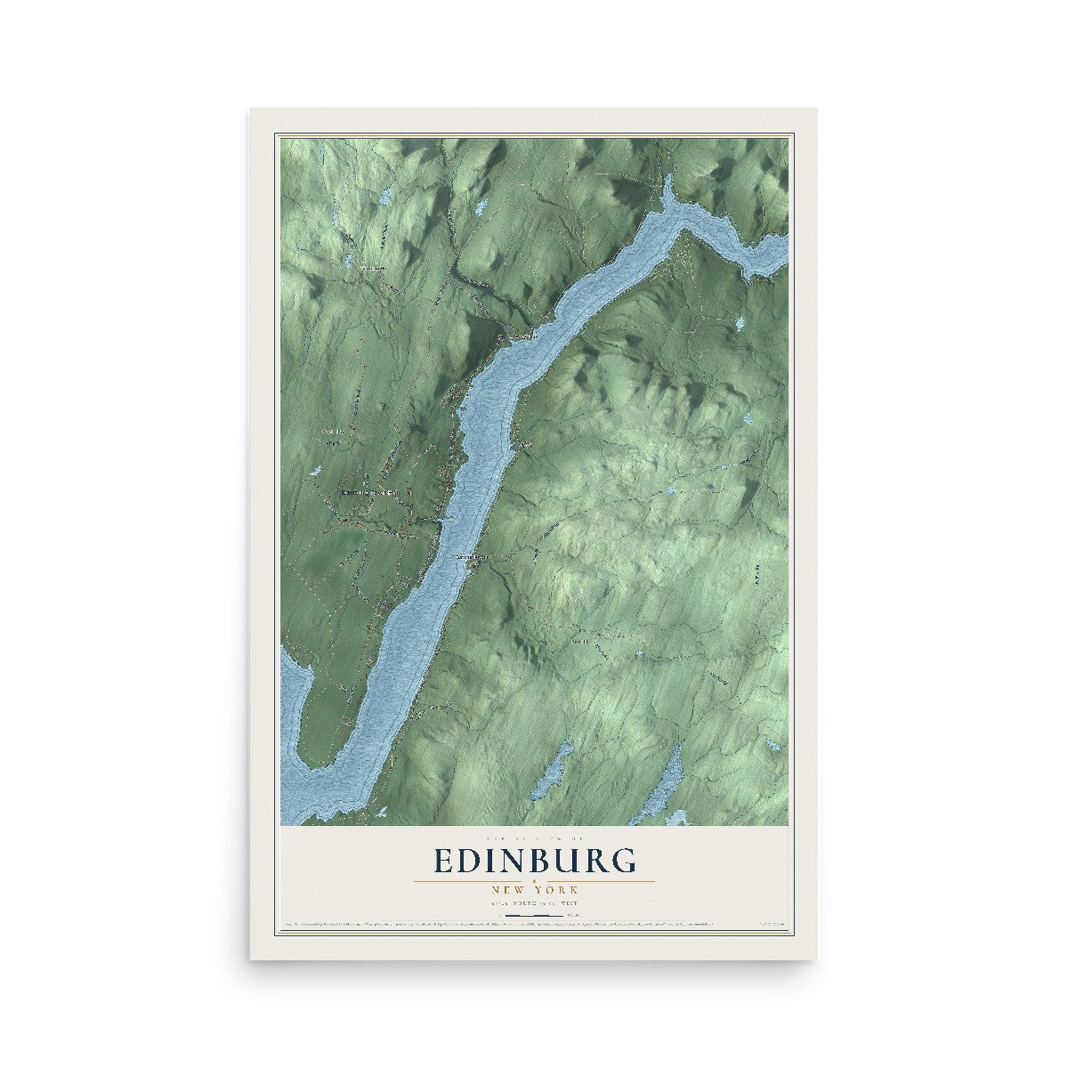 Edinburg, New York map print, 12" x 18" Archival Matte Print mockup