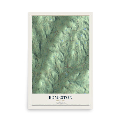Edmeston, New York map print, 12" x 18" Archival Matte Print mockup
