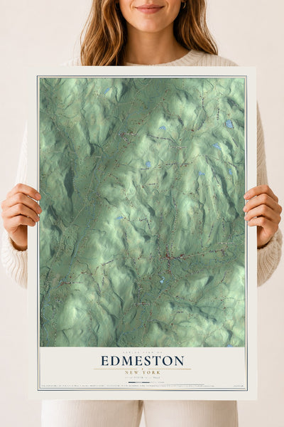 Edmeston, New York map print, 18" x 24" Archival Matte Print mockup