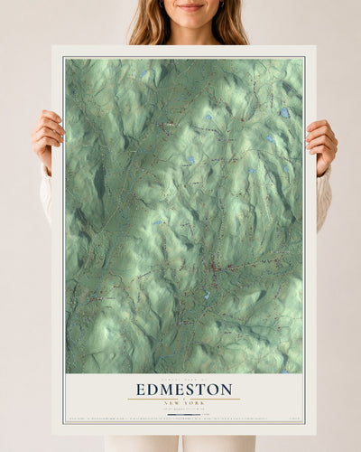 Edmeston, New York map print, 24" x 36" Archival Matte Print mockup