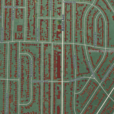 Close-up 1 of the Eggertsville, New York map artwork