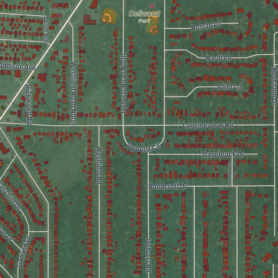 Close-up 2 of the Eggertsville, New York map artwork