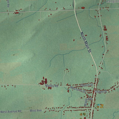 Close-up 1 of the Elba, New York map artwork