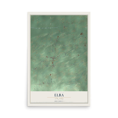 Elba, New York map print, 12" x 18" Archival Matte Print mockup