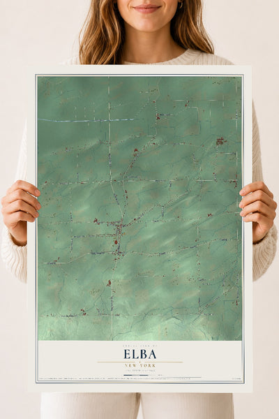 Elba, New York map print, 18" x 24" Archival Matte Print mockup