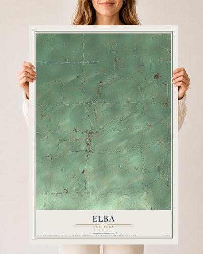 Elba, New York map print, 24" x 36" Archival Matte Print mockup