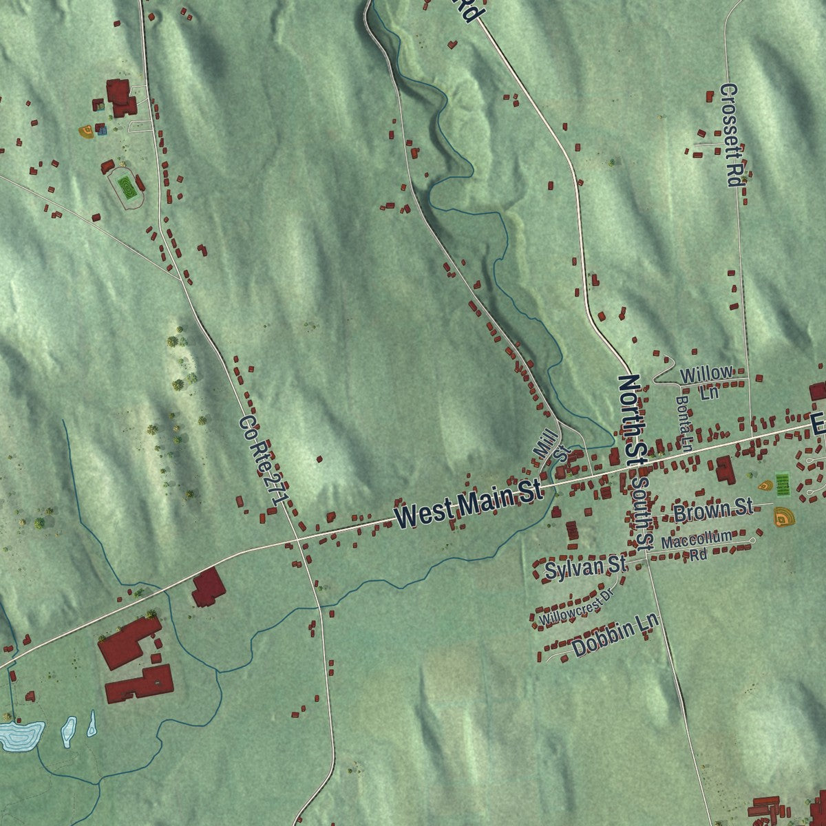 Close-up 2 of the Elbridge, New York map artwork