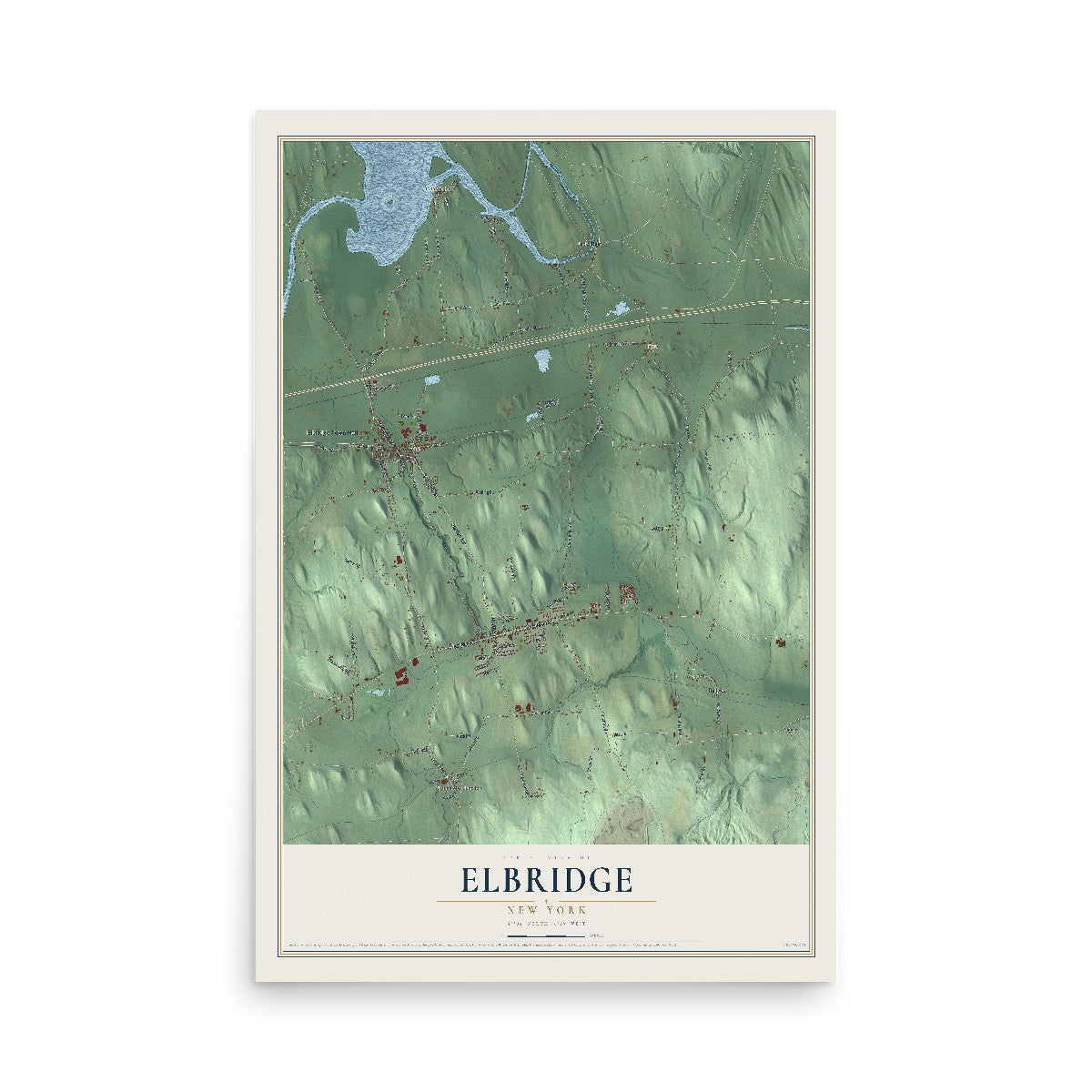 Elbridge, New York map print, 12" x 18" Archival Matte Print mockup