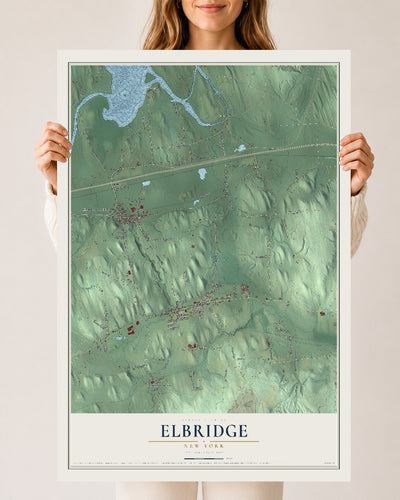 Elbridge, New York map print, 24" x 36" Archival Matte Print mockup