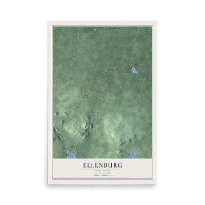 Ellenburg, New York map print, 12" x 18" Archival Matte Print mockup