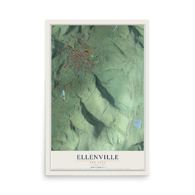 Ellenville, New York map print, 12" x 18" Archival Matte Print mockup