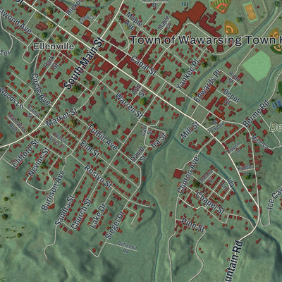 Close-up 1 of the Ellenville, New York map artwork