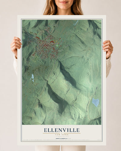 Ellenville, New York map print, 24" x 36" Archival Matte Print mockup