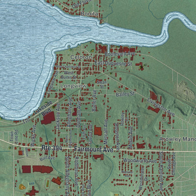 Close-up 1 of the Ellicott, New York map artwork