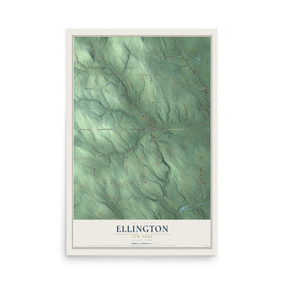 Ellington, New York map print, 12" x 18" Archival Matte Print mockup