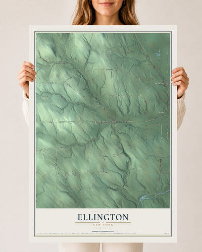Ellington, New York map print, 24" x 36" Archival Matte Print mockup