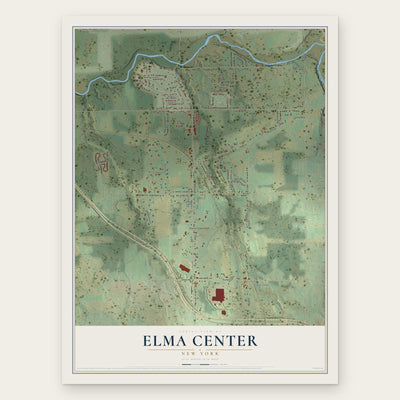 Elma Center, New York map print, the full design