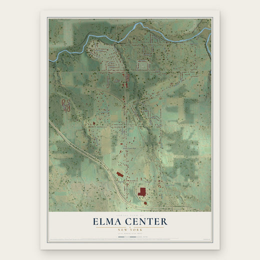 Elma Center, New York map print, the full design