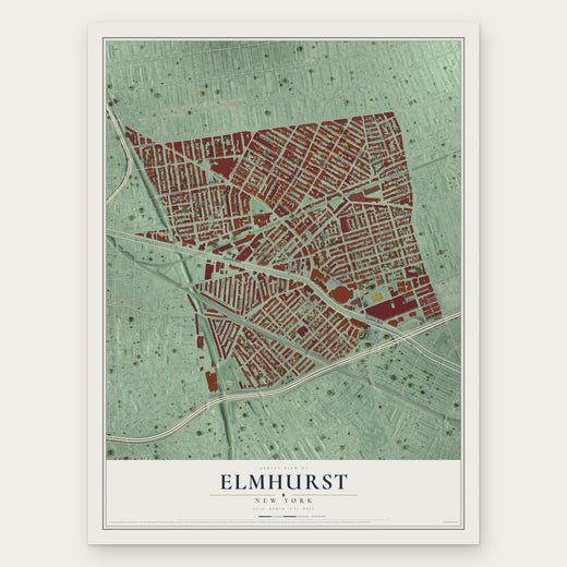 Elmhurst, New York map print, the full design