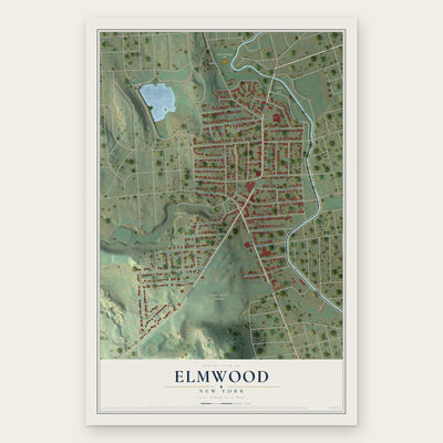 Elmwood, New York map print, the full design