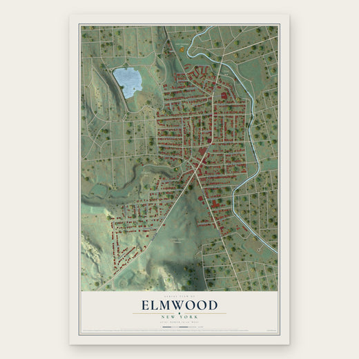 Elmwood, New York map print, the full design