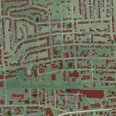 Close-up 1 of the Endwell, New York map artwork