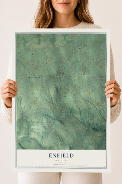 Enfield, New York map print, 18" x 24" Archival Matte Print mockup
