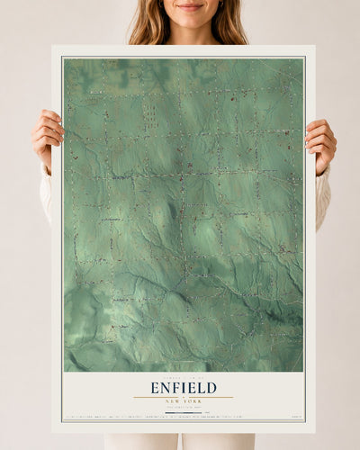 Enfield, New York map print, 24" x 36" Archival Matte Print mockup