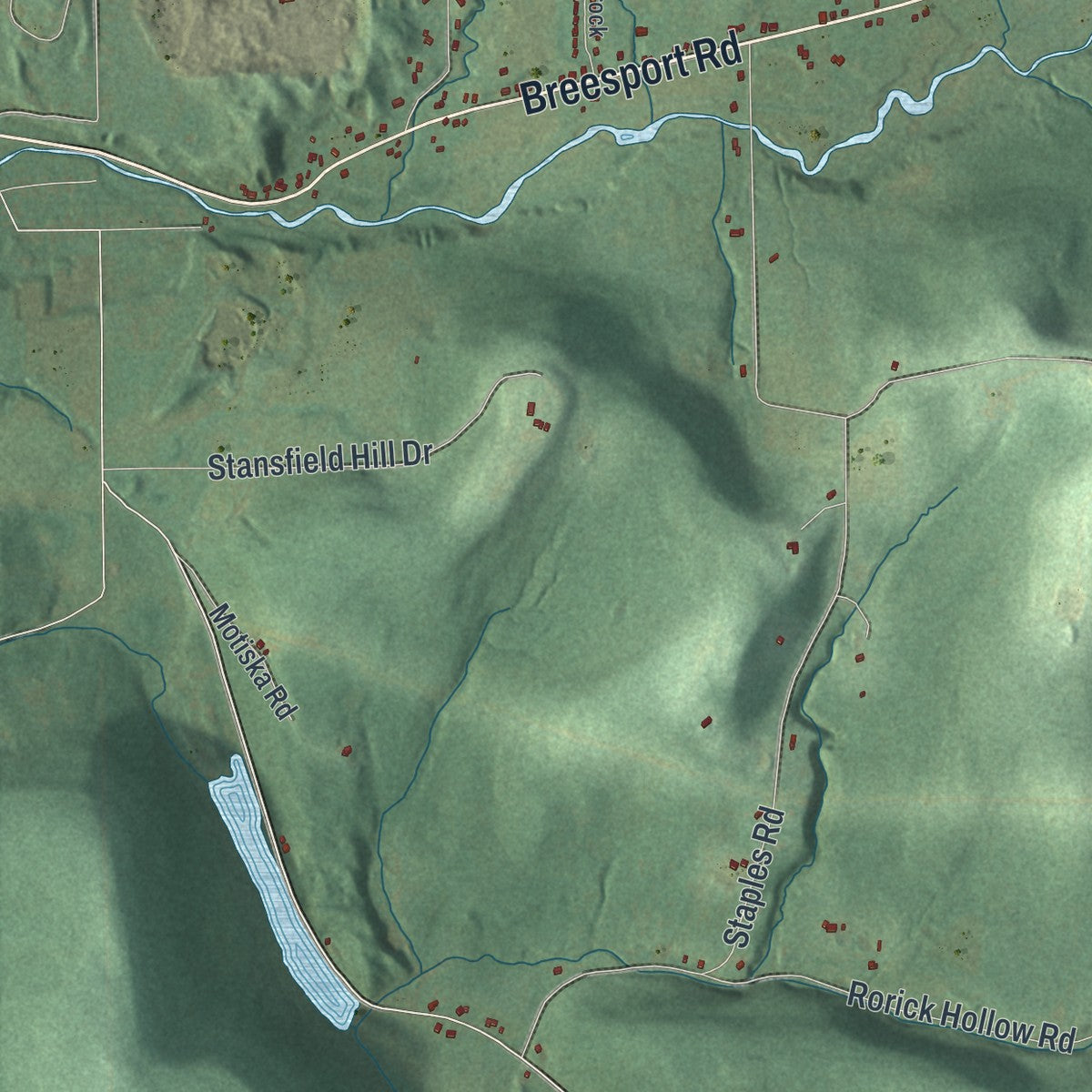 Close-up 2 of the Erin, New York map artwork