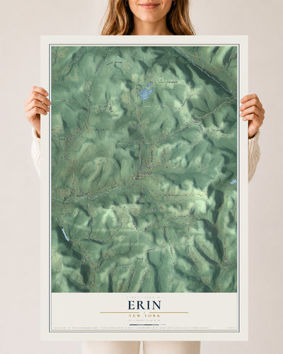 Erin, New York map print, 24" x 36" Archival Matte Print mockup