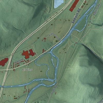 Close-up 2 of the Erwin, New York map artwork