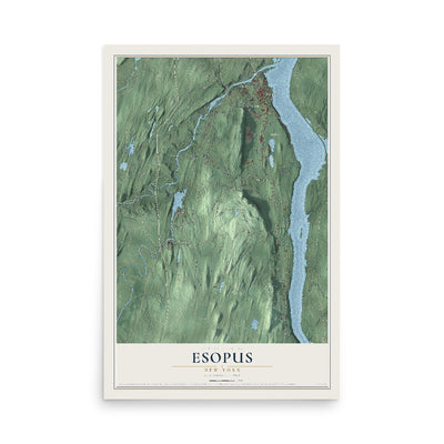 Esopus, New York map print, 12" x 18" Archival Matte Print mockup
