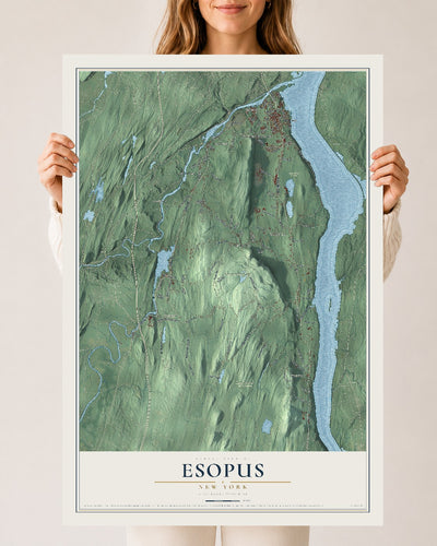 Esopus, New York map print, 24" x 36" Archival Matte Print mockup