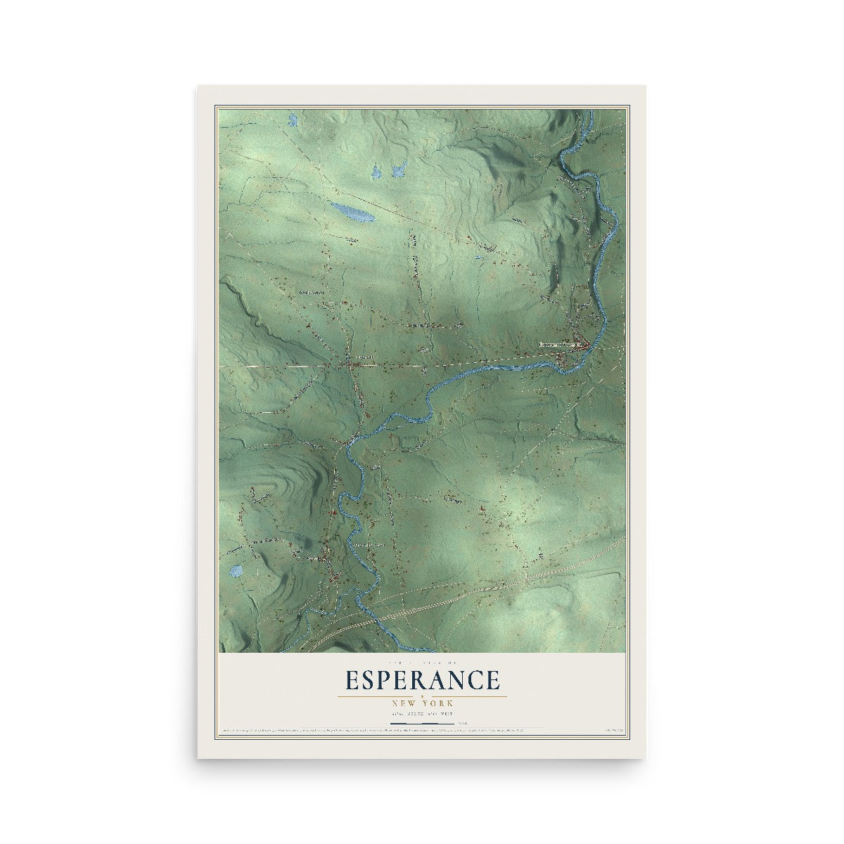 Esperance, New York map print, 12" x 18" Archival Matte Print mockup