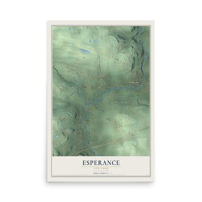 Esperance, New York map print, 12" x 18" Archival Matte Print mockup