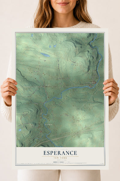 Esperance, New York map print, 18" x 24" Archival Matte Print mockup