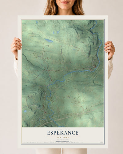 Esperance, New York map print, 24" x 36" Archival Matte Print mockup