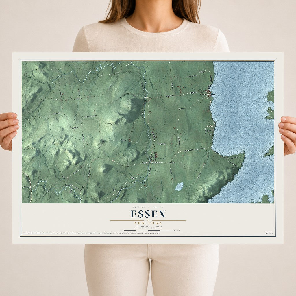 Essex, New York map print, 18" x 24" Archival Matte Print mockup