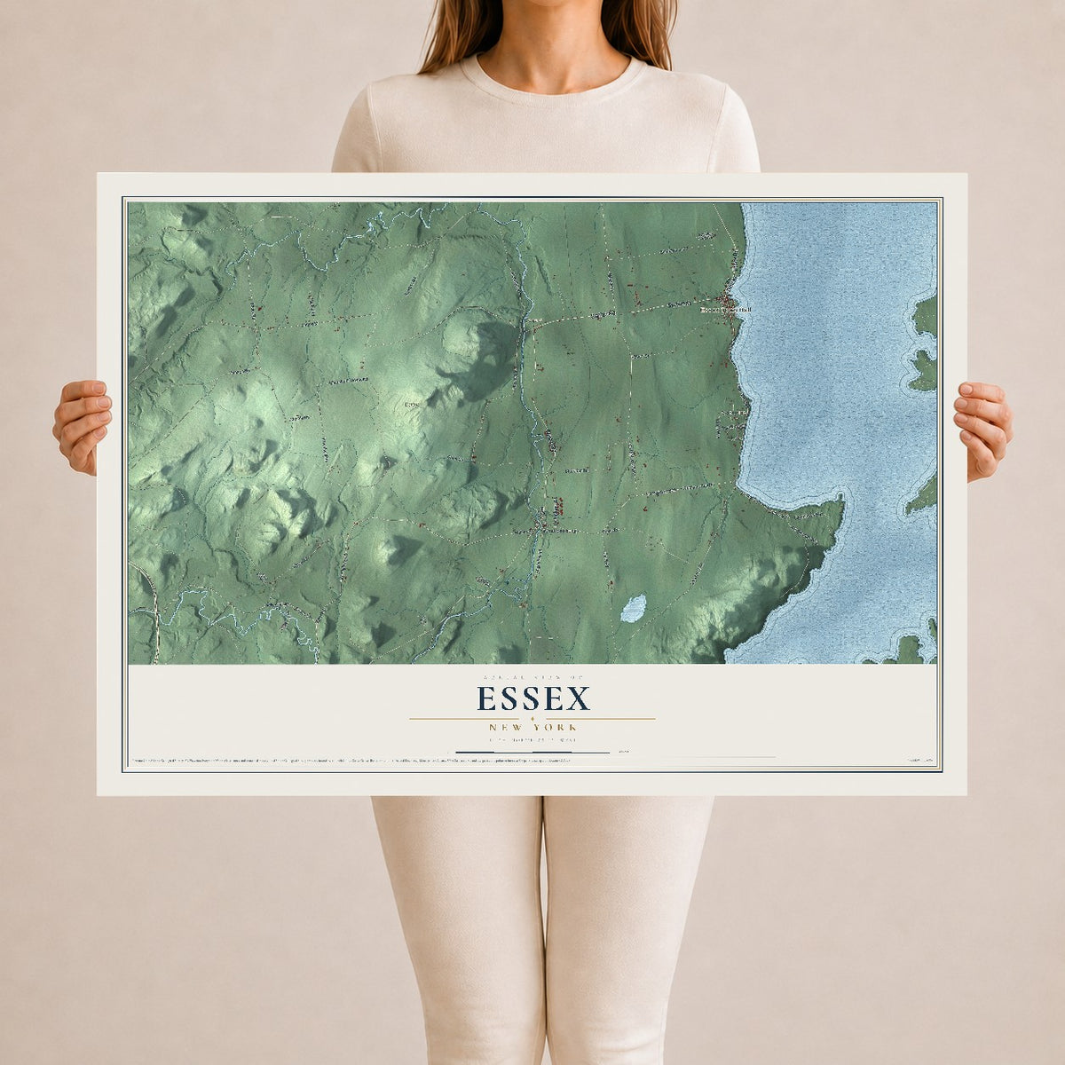 Essex, New York map print, 24" x 36" Archival Matte Print mockup