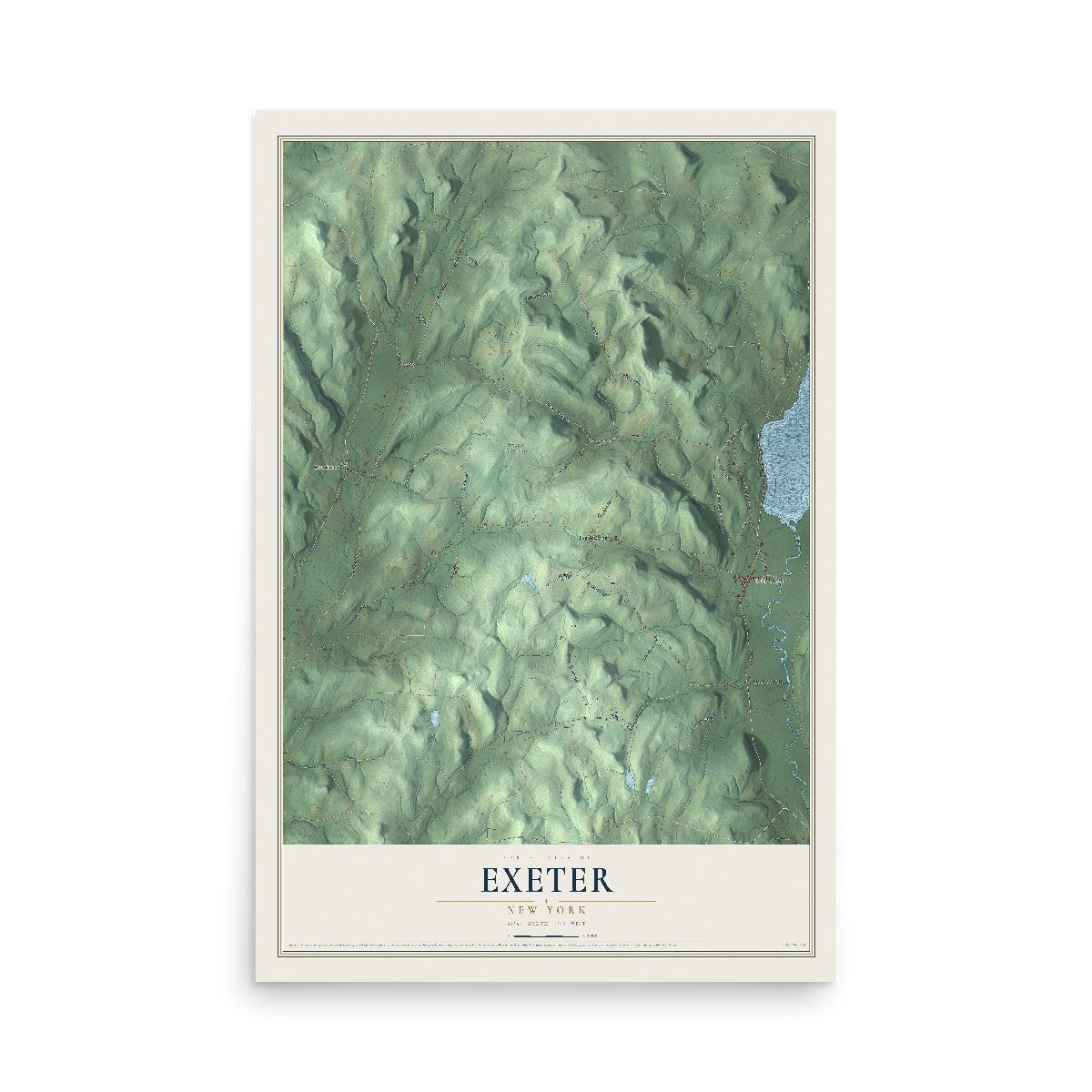 Exeter, New York map print, 12" x 18" Archival Matte Print mockup