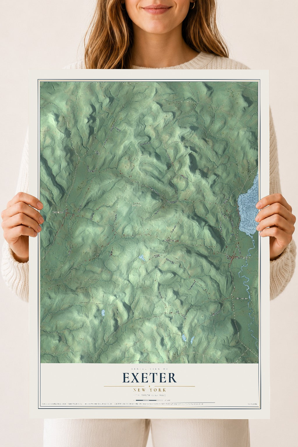 Exeter, New York map print, 18" x 24" Archival Matte Print mockup