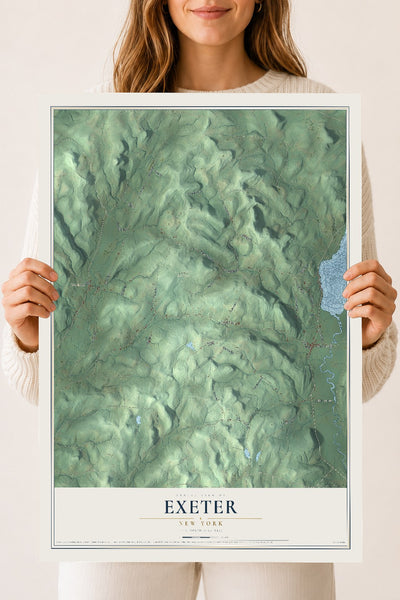 Exeter, New York map print, 18" x 24" Archival Matte Print mockup