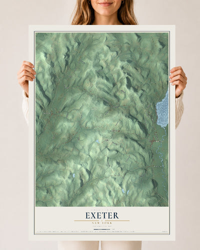 Exeter, New York map print, 24" x 36" Archival Matte Print mockup
