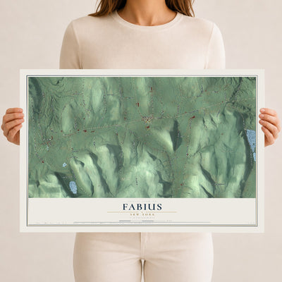 Fabius, New York map print, 12" x 18" Archival Matte Print mockup
