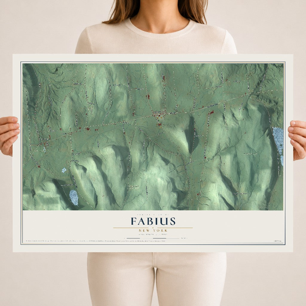 Fabius, New York map print, 18" x 24" Archival Matte Print mockup
