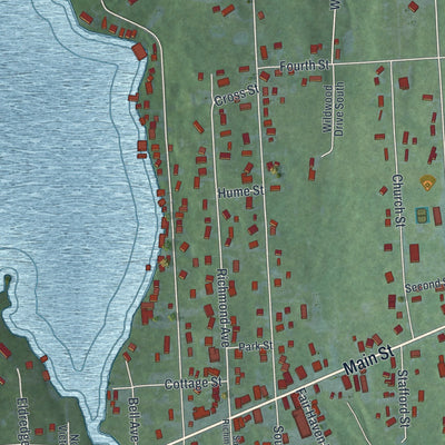 Close-up of the map of Fair Haven, New York print showing street and building detail