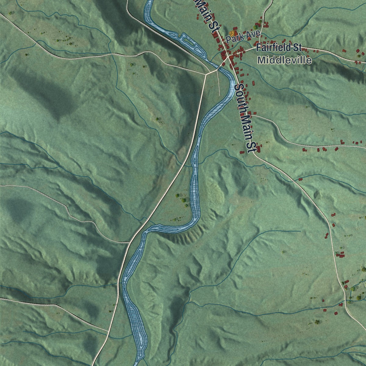 Close-up 1 of the Fairfield, New York map artwork