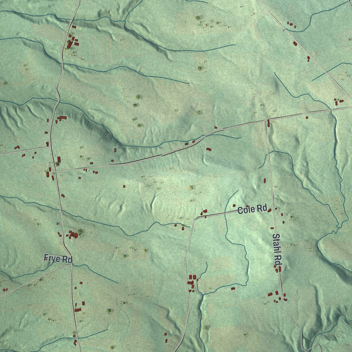 Close-up 2 of the Fairfield, New York map artwork