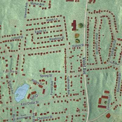 Close-up 1 of the Fairview, New York map artwork